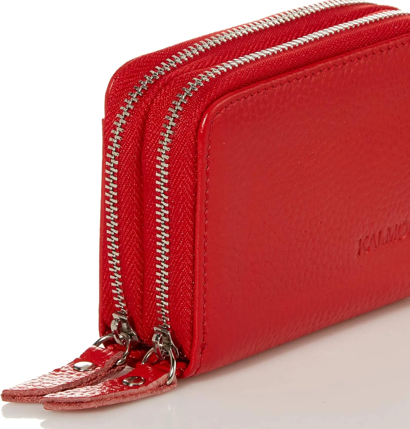 KALMOR Wallets for Women Leather Double Zipper RFID Blocking Purse with Coin Pocket