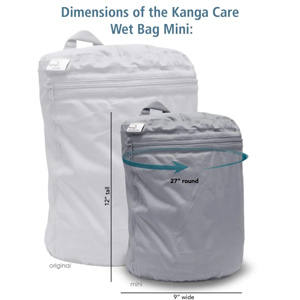 Kanga Care Wet Bag Mini Seam Sealed Waterproof 3D Dimensional for Baby Cloth Diapers, Travel, Beach, Pool, Gym, Swim | Platinum