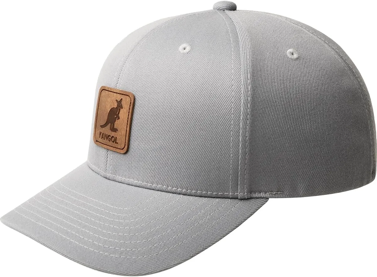 Kangol Leather Patch Flexfit Baseball Hat - Silver/XXL Baseball & Sport Caps