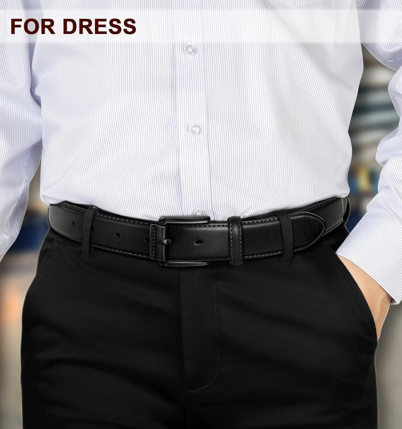 KEMISANT Men Belt 2Pack – Genuine Leather Belt for Men Dress Casual Golf Jeans 1 3/8"