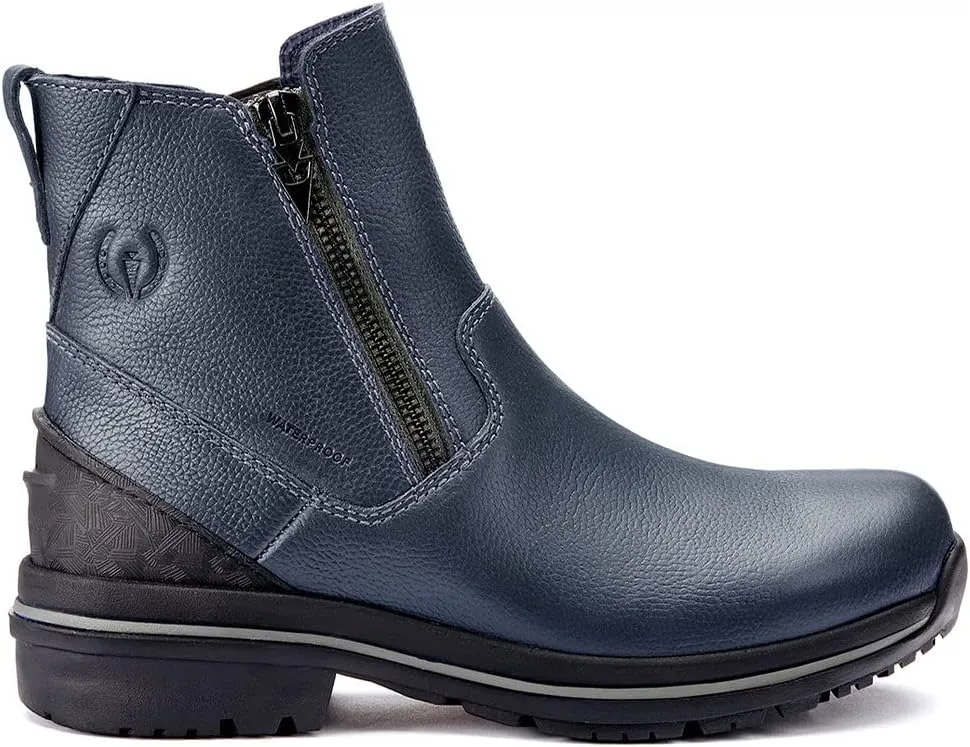 Kerrits Woodstock Waterproof Barn Boot – Durable Leather Women's Barn Work Boots, Wide Footbed, Front Zip, 1" Heel