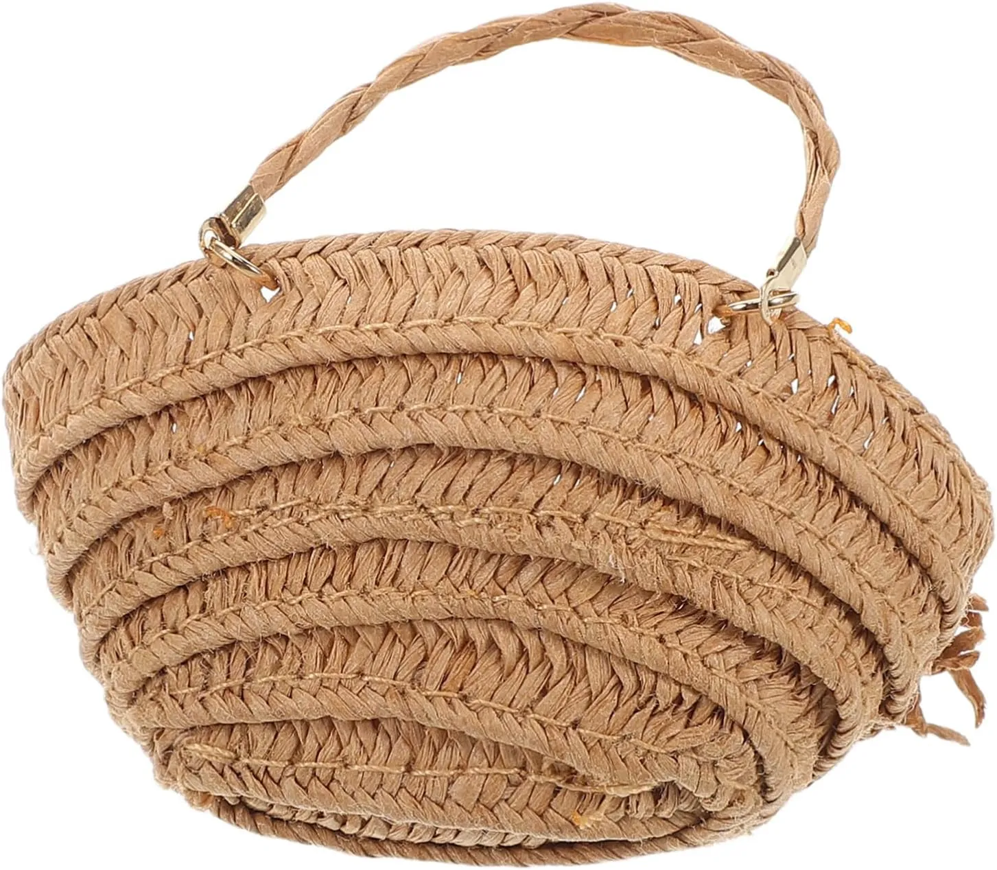 Kisangel Ob11 Miniature Woven Bucket Bag Dollhouse Mini Straw Shoulder Bag Compact Mini Shopping Basket Woven