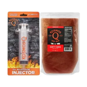 Kosmos Q Dirty Bird BBQ Rub & Kosmos Q Meat Marinade Injector (2 oz)