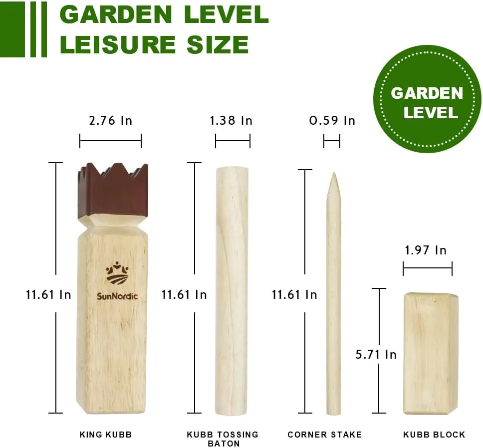 Kubb Yard Game Set, Garden Rubber Wood Outdoor Tossing Game with Canvas Carry Bag, Giant Viking Outdoor Chess Game for Kids, Adults & Backyard Lawn