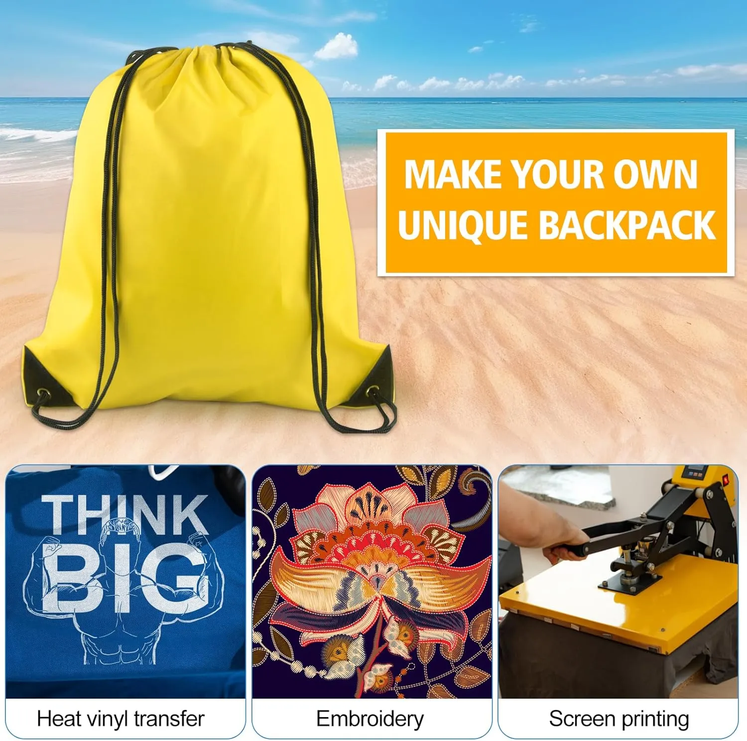 KUUQA 40Pcs Drawstring Backpack Bags Bulk Yellow Drawstring Bag Foldable Gym Bag Sport Cinch Sack String Backpack Storage Bags for Women Men Shopping Gym Travel Sports