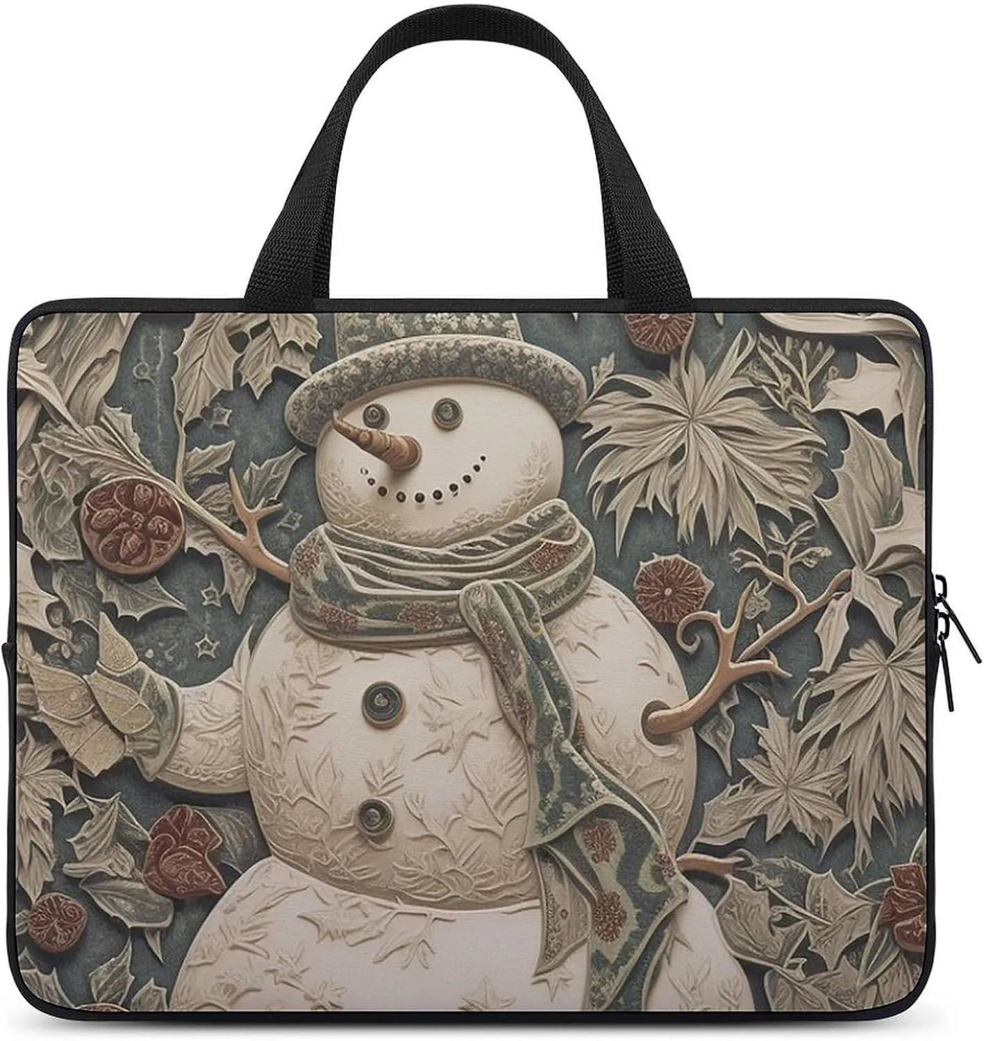 Laptop Bag Premium Laptop Case Briefcase Carved Snowman Pattern Computer Tote Bag Portable Messenger Bag for Men