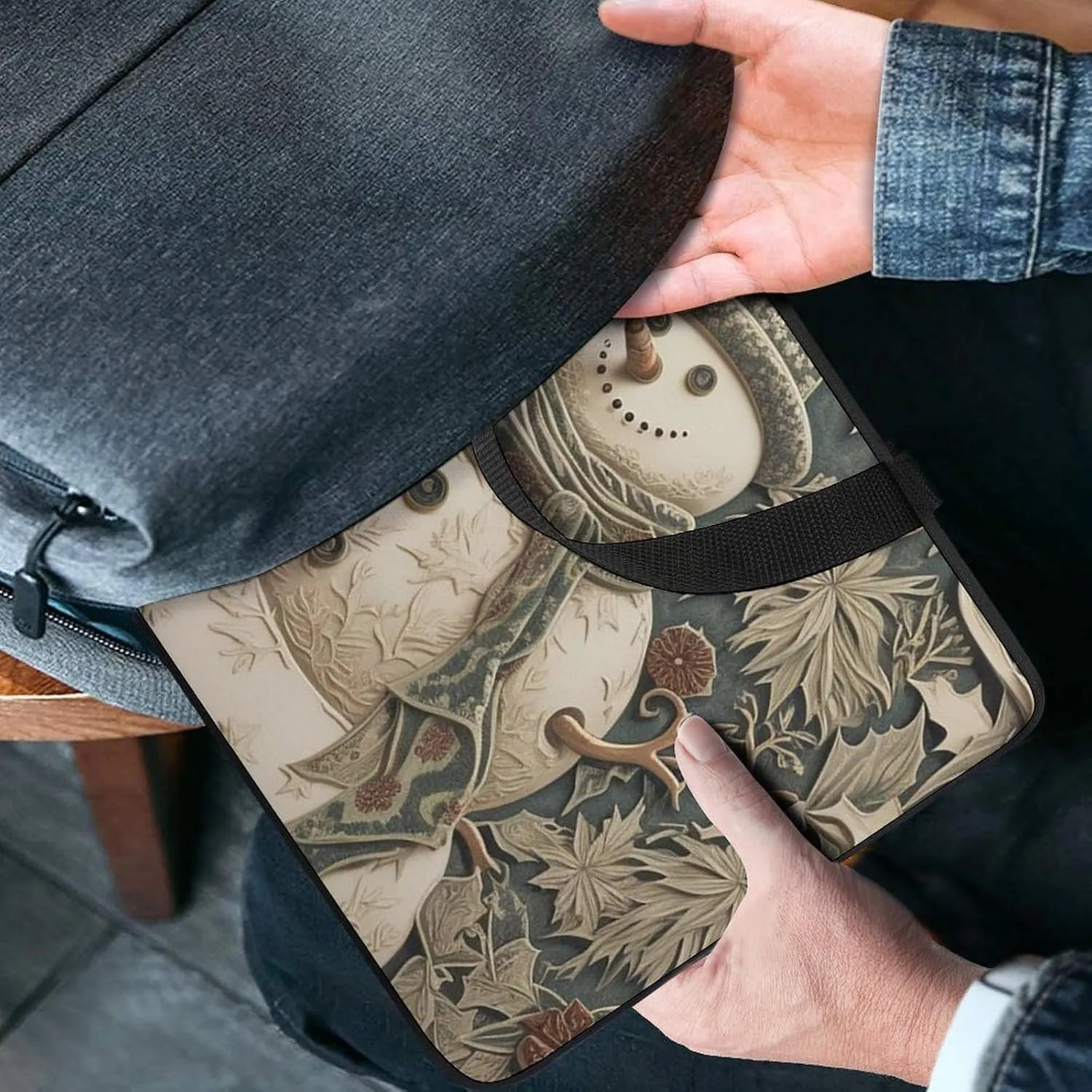 Laptop Bag Premium Laptop Case Briefcase Carved Snowman Pattern Computer Tote Bag Portable Messenger Bag for Men