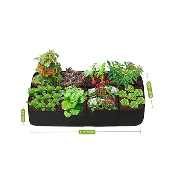 Large Garden Planting Bag Felt Multi-grid Planting Bag Vegetable Planting Pot Plant Flower Planting Pot Plant Nutrition Bag