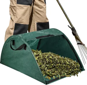 Leaf scoop leaf collector,Extra large lawn bags leaf bags,Foldable yard waste bag/leaf bin,Heavy leaf pick up tools leaf loader,Reusable yard garden bags for leaves lawn trash (100L)