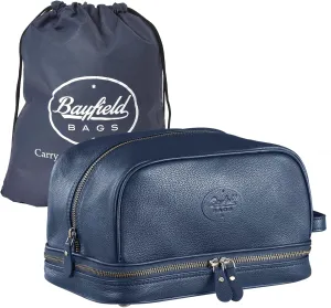 Leather Toiletry Bag for Men (Large) - Genuine Leather Men's Toiletry Bag (Blue) Men Hygiene Travel Bag