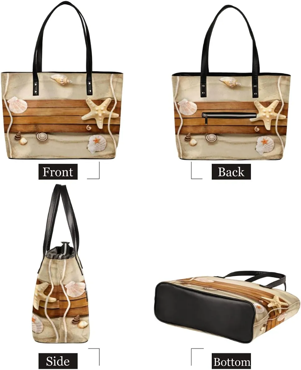 Leather Tote Bag for Women Fashion Shoulder Bag Purses and Handbags Large Capacity Satchel Bags for Work Travel