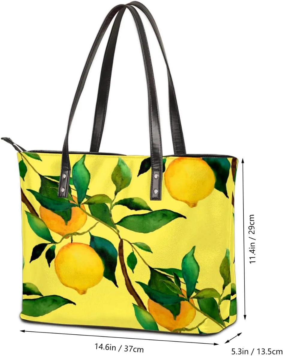 Leather Tote Bag for Women Fashion Shoulder Bag Purses and Handbags Large Capacity Satchel Bags for Work Travel
