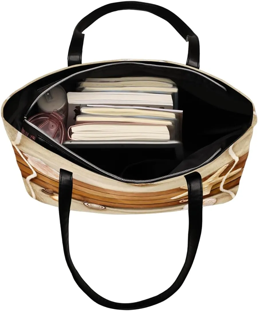 Leather Tote Bag for Women Fashion Shoulder Bag Purses and Handbags Large Capacity Satchel Bags for Work Travel