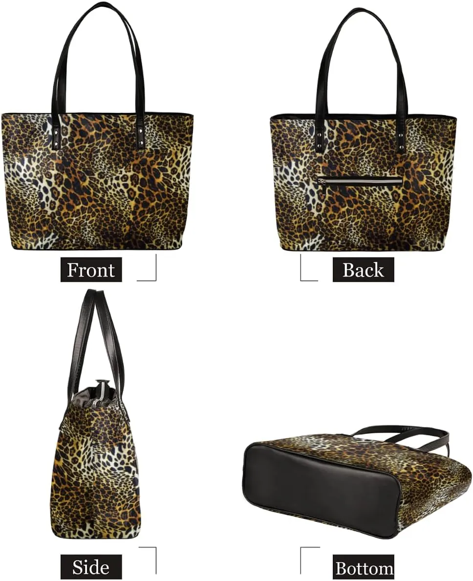 Leather Tote Bag for Women Fashion Shoulder Bag Purses and Handbags Large Capacity Satchel Bags for Work Travel
