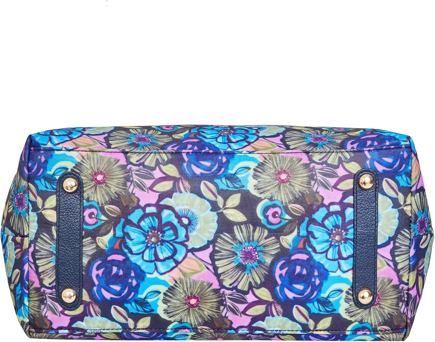 Leather Trim Printed Tote Bag for Women