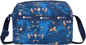 LeSportsac Carousel Chords Daniella Crossbody Bag, Style 2434/Color E480, Whimsical Playful Design – Adorable Carousel Horses, Dogs & Cats, Butterflies, Bows & Floral Bouquets