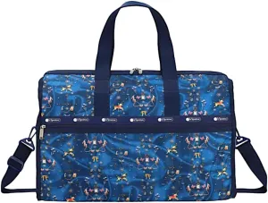 LeSportsac Carousel Chords Deluxe Large Weekender Crossbody Bag, Style 4319/Color E480, Whimsical Playful Design – Adorable Carousel Horses, Dogs & Cats, Butterflies, Bows & Floral Bouquets