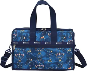 LeSportsac Carousel Chords Deluxe Medium Weekender Crossbody Bag, Style 4318/Color E480, Whimsical Playful Design – Adorable Carousel Horses, Dogs & Cats, Butterflies, Bows & Floral Bouquets