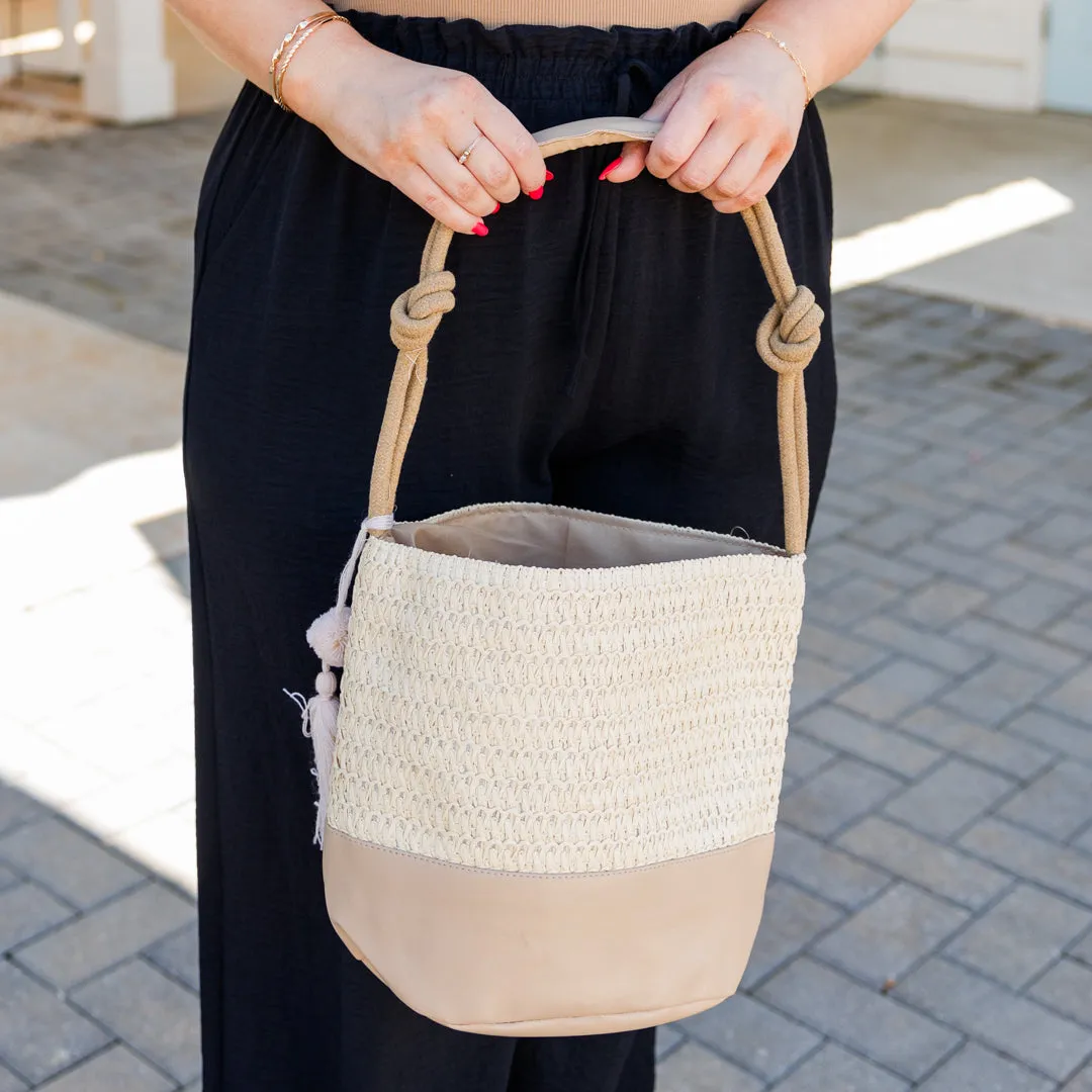 Let's Go Have Fun Handbag, Beige