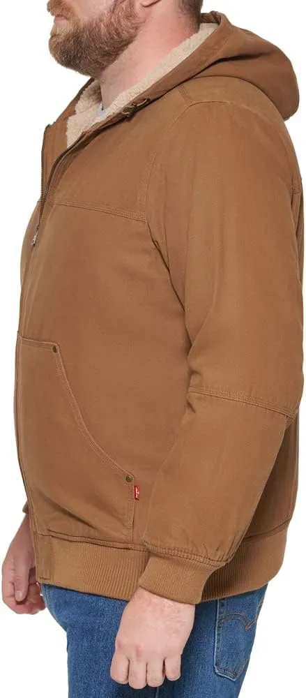 Levi's Mens Workwear Cotton Canvas Hooded Bomber Jacket (Regular & Big & Tall Sizes)