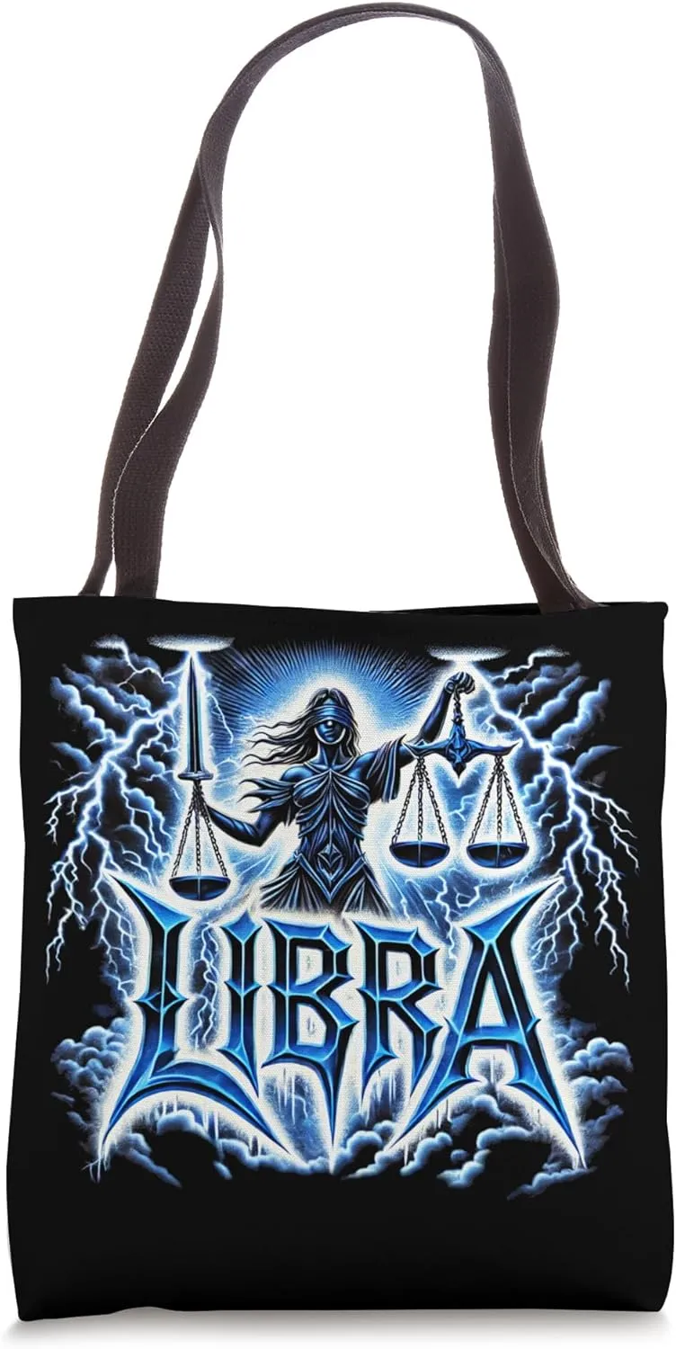 Libra Heavy Metal Zodiac Tote Bag