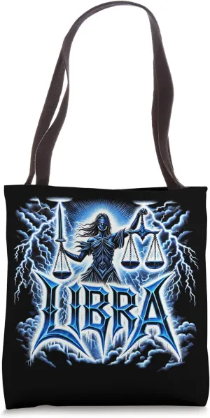 Libra Heavy Metal Zodiac Tote Bag