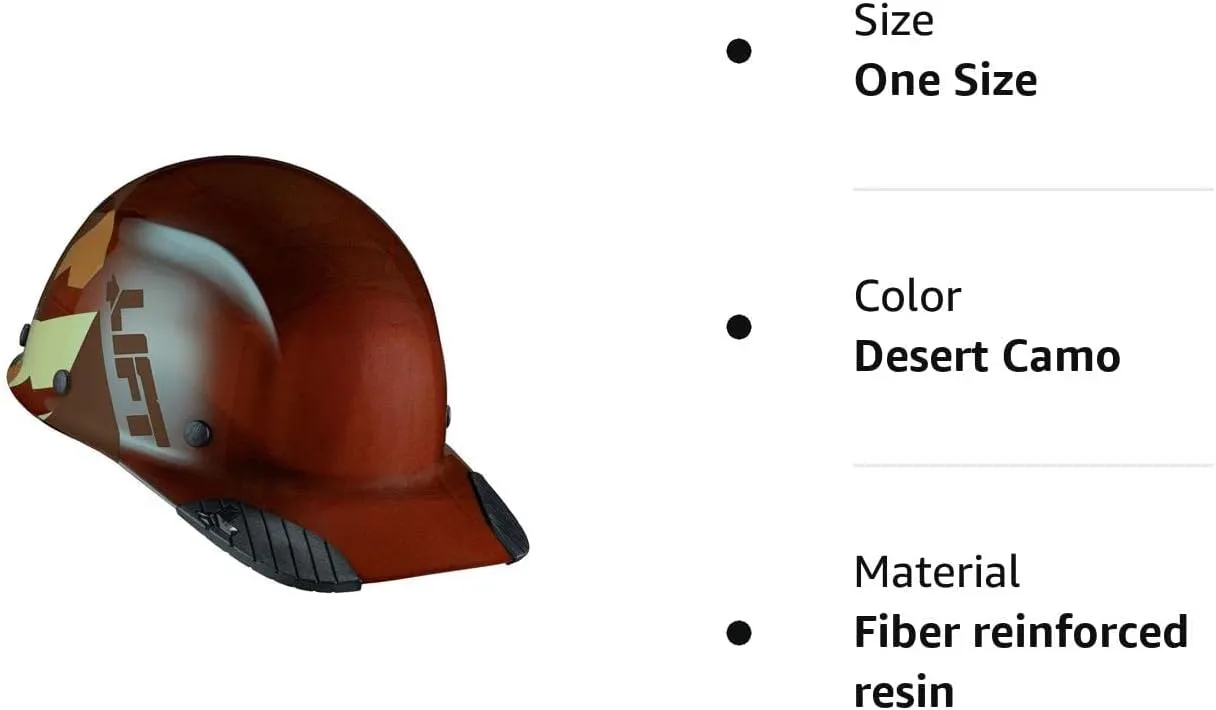 LIFT SAFETY Dax Fiber Resin Cap Brim | 6 Point Suspension for Comfort & Impact Protection | Desert Camo Gloss