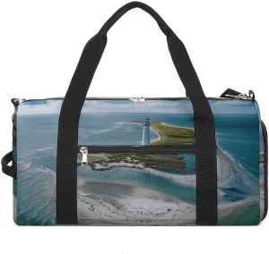 Lighthouse on The Shore Gym Bag for Men Women Water Resistant Duffle Bag Travel Lightweight Bag for Travel Sports