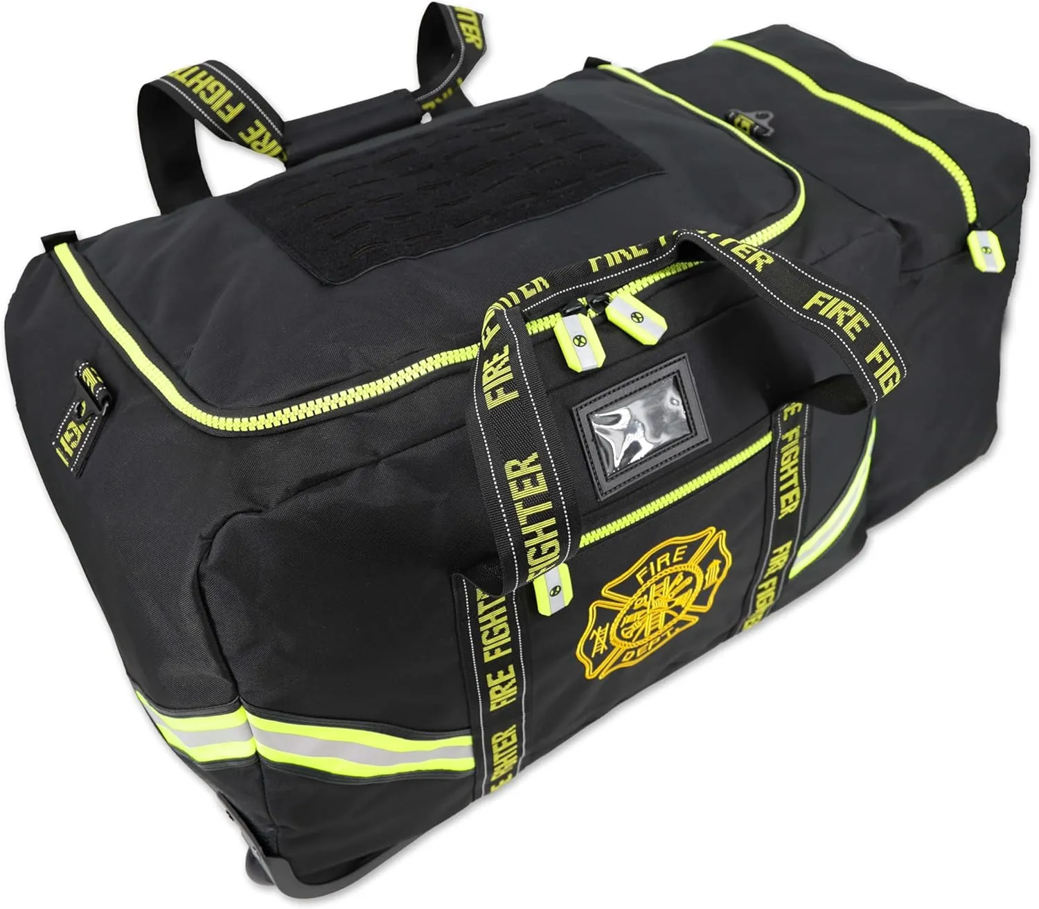 Lightning X Fireman's Value Edition XL Firefighter Step-in Turnout Gear Bag w/Wheels, Helmet Pocket and Custom Embroidered Name - BLACK
