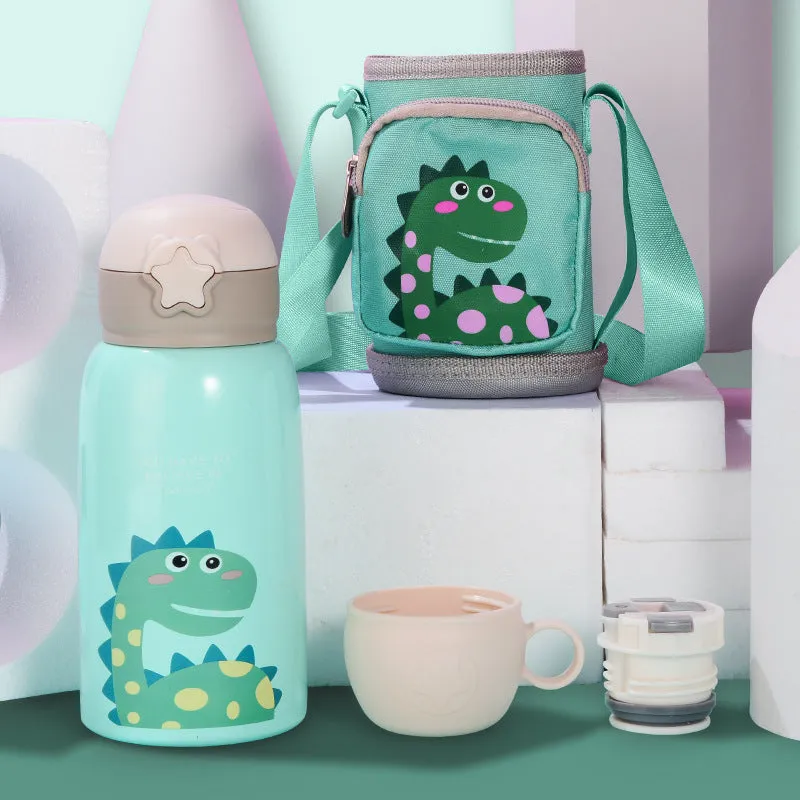 Little Cute Rabbit Thermal Insulation Children Pot With Straw Cup