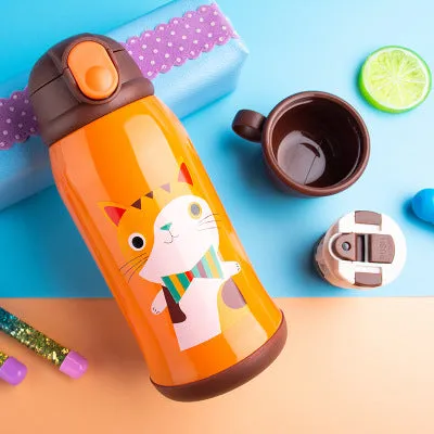 Little Cute Rabbit Thermal Insulation Children Pot With Straw Cup
