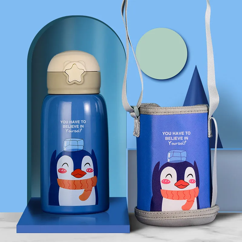Little Cute Rabbit Thermal Insulation Children Pot With Straw Cup