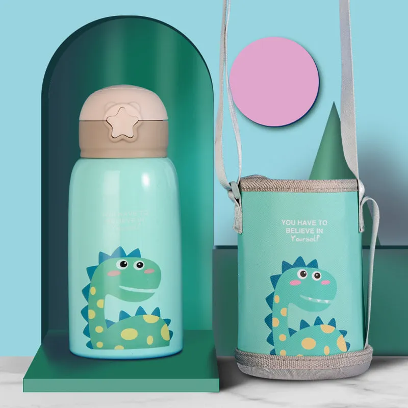 Little Cute Rabbit Thermal Insulation Children Pot With Straw Cup