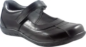 Little Girls Black Soft Leather Shoes, Carmen 12M