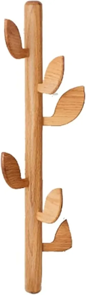 LUCEAE Clothes Hat Rack Simple Living Rooms Wall Mounted Hangerng and Compact Firm Stable Hotel Cafe Decoration for Hanging Coats Scarves Hats Handbags It is Stable and Not Easy to Deform/Wood Color/5