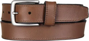 Lucky Brand Men's Stitched Leather Belt | Classic | Casual | Dress | Everyday | Western | American Heritage | Genuine Leather | Metal Buckle