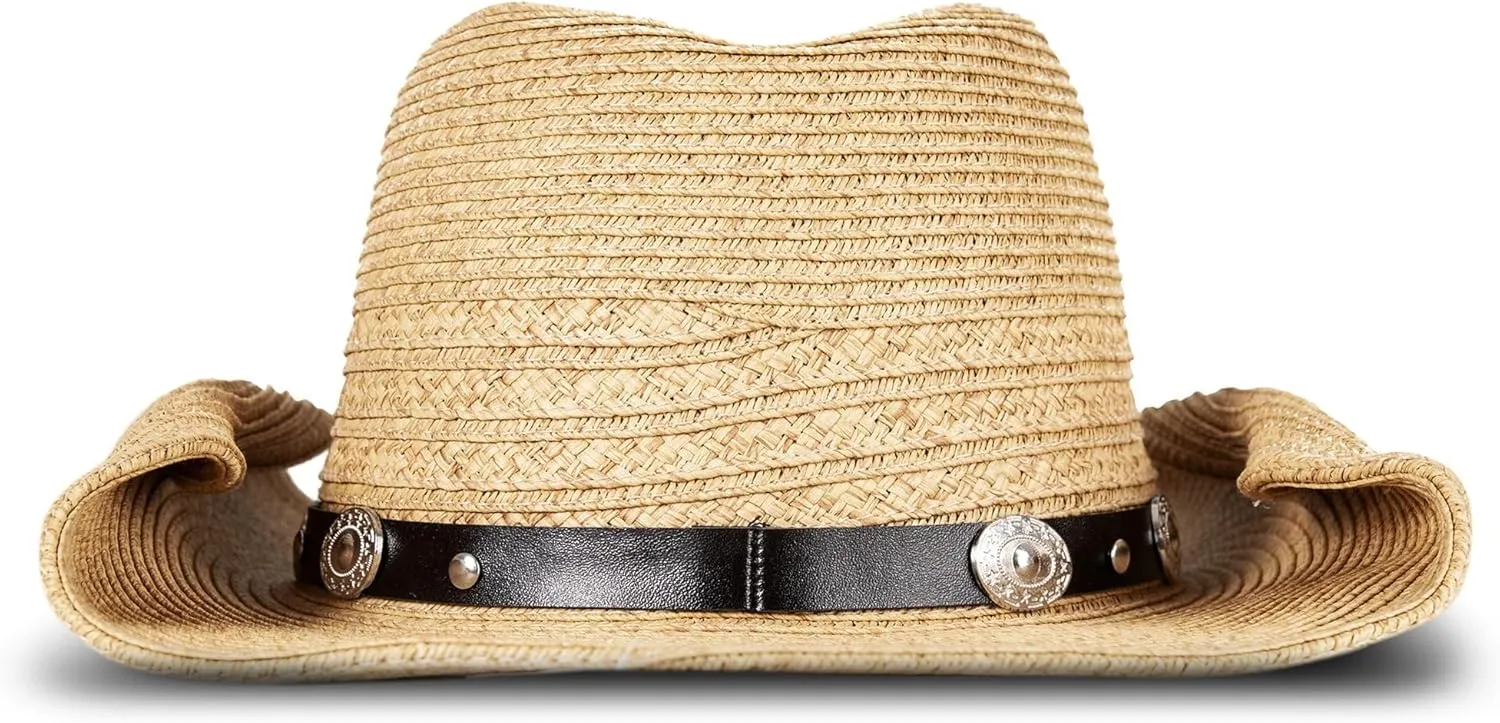 Lucky Brand Women's Cowboy Hat | Western | Woven | Wide Brim | Adjustable | Breathable | Straw | Sun Protection