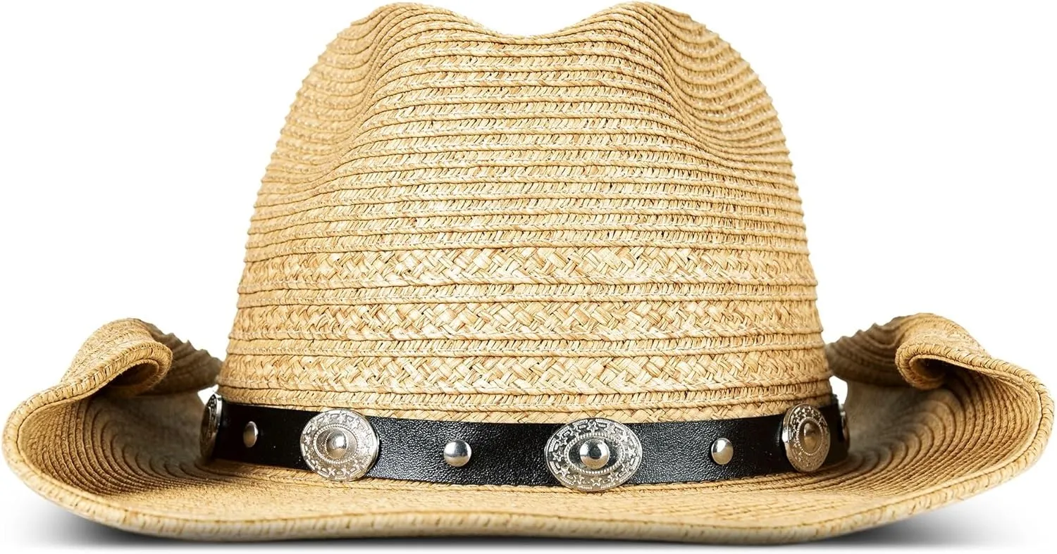 Lucky Brand Women's Cowboy Hat | Western | Woven | Wide Brim | Adjustable | Breathable | Straw | Sun Protection
