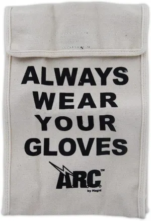 MAGID A.R.C. Cotton Twill Canvas Glove Bag for Rubber Insulating Electrical Gloves,White
