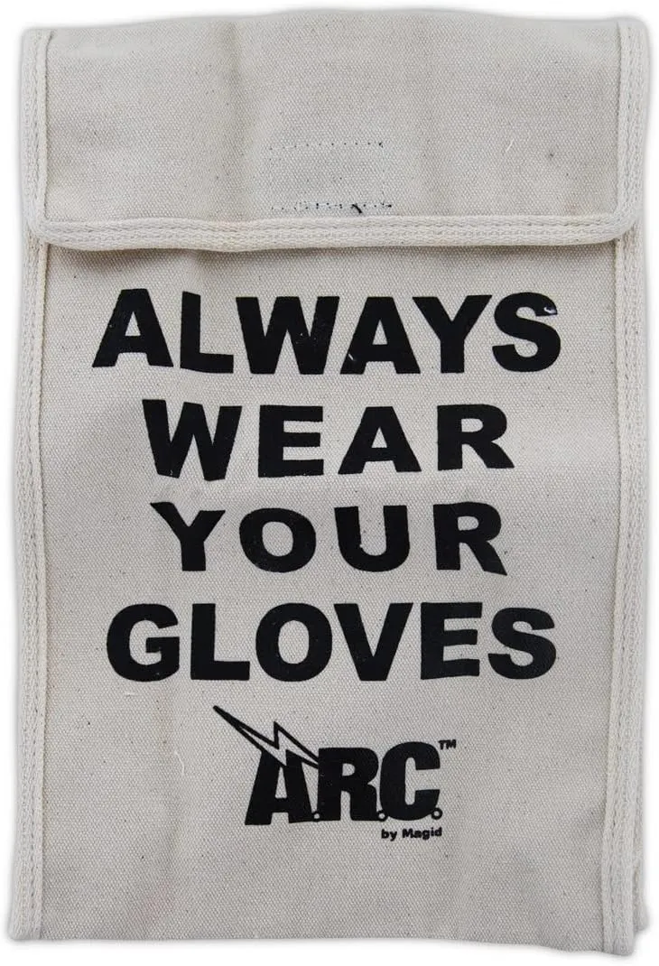 MAGID A.R.C. Cotton Twill Canvas Glove Bag for Rubber Insulating Electrical Gloves,White