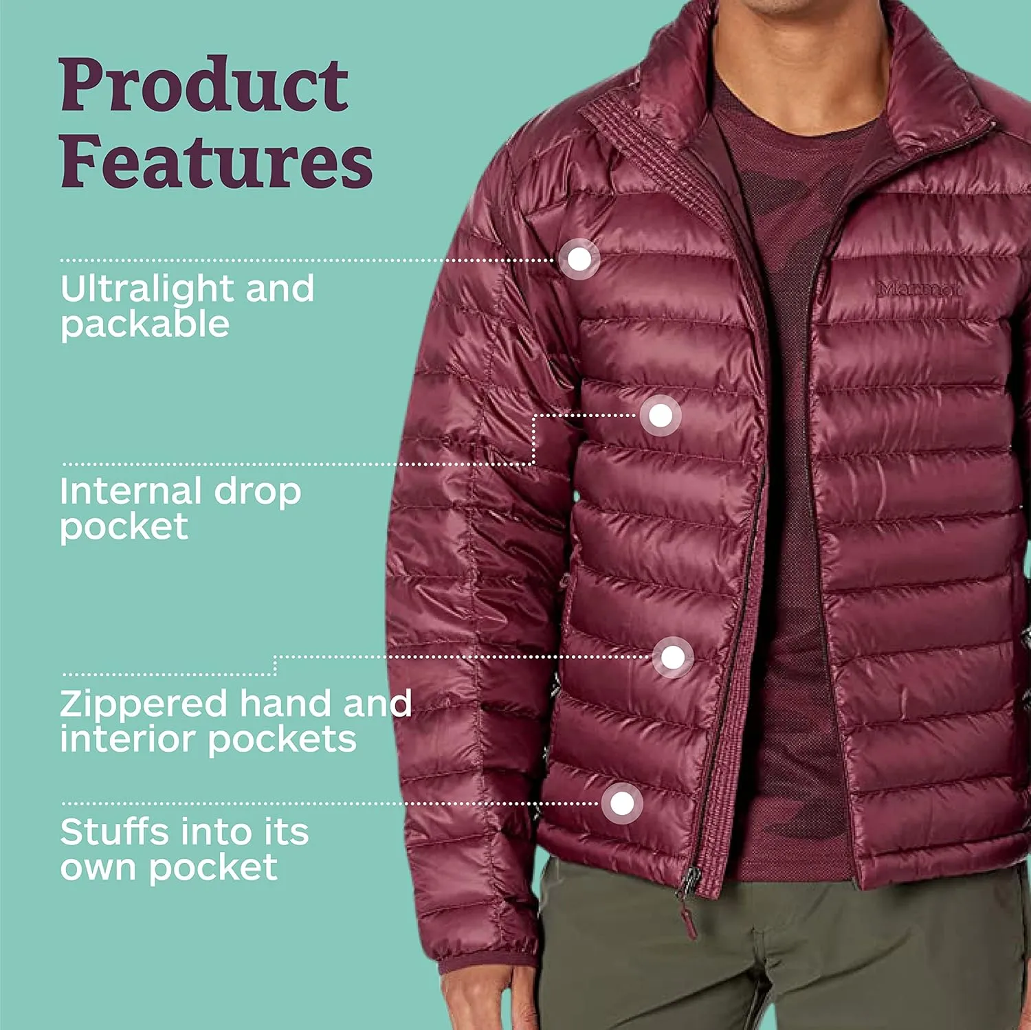 MARMOT Men's Zeus Jacket - 700-Fill Insulated, Water-Resistant, Lightweight Puffer