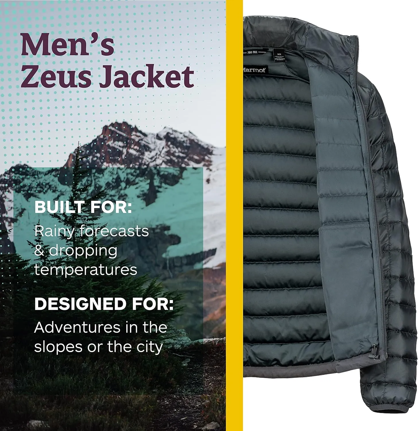 MARMOT Men's Zeus Jacket - 700-Fill Insulated, Water-Resistant, Lightweight Puffer