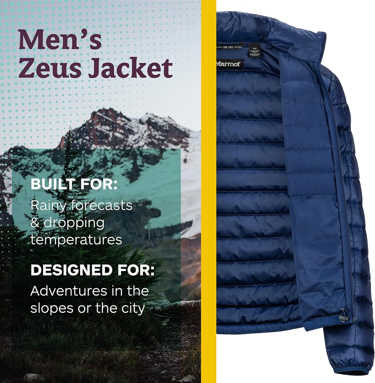 MARMOT Men's Zeus Jacket - 700-Fill Insulated, Water-Resistant, Lightweight Puffer
