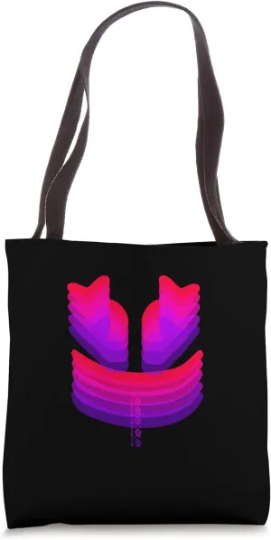 Marshmallow Face 3D Red Color Degradation Tote Bag