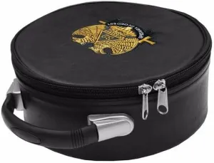 Masonic Scottish Rite Double-Eagle 32 Degrees Hat/Cap Case Black leather, big, Blue