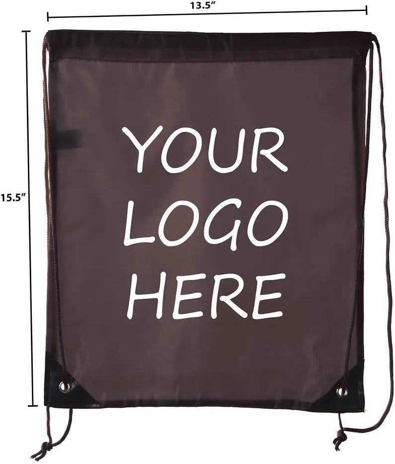 Mato & Hash Custom Bags With Your Logo | Promotional Drawstring Backpack - 50PK Brown CE2500