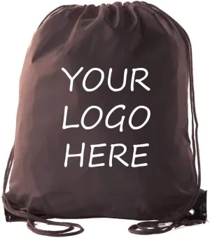 Mato & Hash Custom Bags With Your Logo | Promotional Drawstring Backpack - 50PK Brown CE2500