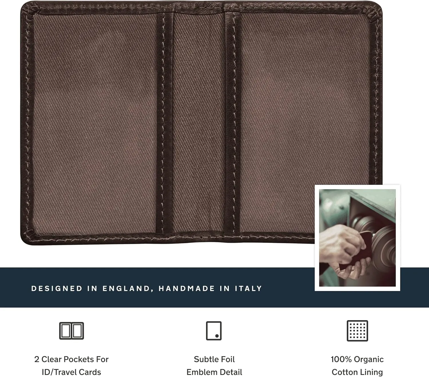 Maxwell Scott - Personalized Luxury Leather Travel Card Holder Case for Men Women with ID Section - The Solaro - Dark Brown