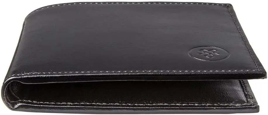 Maxwell Scott - Personalized Mens Classic Luxury Leather Bifold Card Wallet Billfold - The Vittore - Black