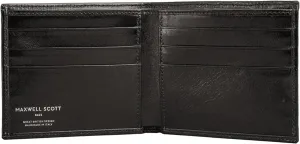 Maxwell Scott - Personalized Mens Classic Luxury Leather Bifold Card Wallet Billfold - The Vittore - Black